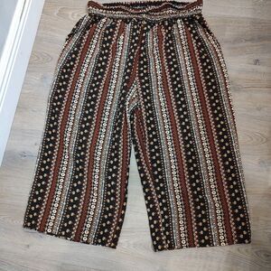 Bohemian Striped Wide-Leg Pants
